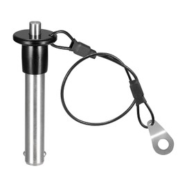 sourcing map Ball Locking Pins, 304 Stainless Steel Grip Push-Button Locking Quick Release Pin with 24cm Wire (10mm-41mm)