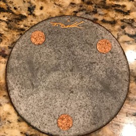 Mandala Coaster Raku Pottery, handmade, handsigned - NEW