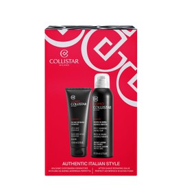 3-edge razor and badger hair shaving brush with blue handle by Jag Shaving