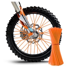 Lecute 72 Popotes Cubre Rayos Rines Embellecedores Motocicleta Bicicleta BMX Ruedas Moto Bici Decoracion (Naranja)