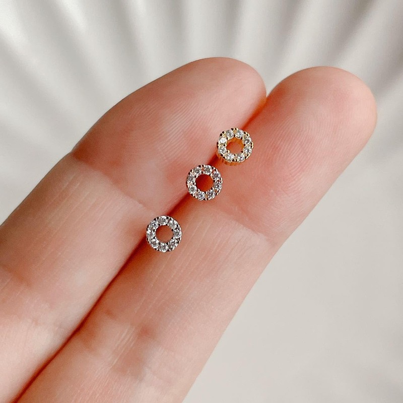 Silver Earrings, 925 Silver, 925 Silver, Hypoallergenic, Circle, Round, Small,