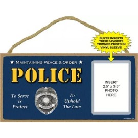 TGM Police to serve and protect Academy Police Officer Sign w/ photo Sleeve 5x10 678