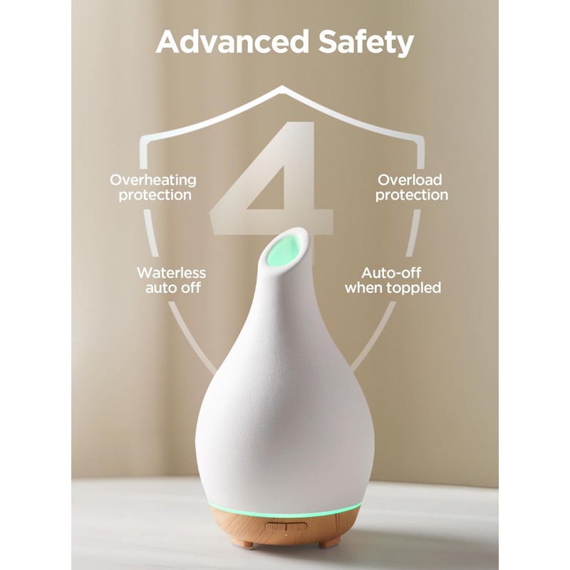 InnoGear Essential Oil Diffuser, 150ml Ceramic Diffuser Handcrafted Stone Aromatherapy