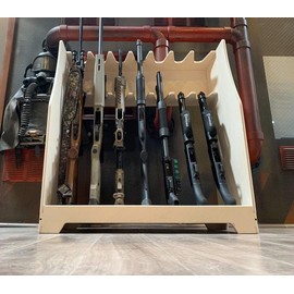 Factory Crafts Rifle Rack Display Stand Storage Holder Free Standing 7-Slot Gun Storage Rack