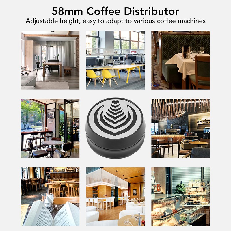 58mm Coffee Distributor Hollowed Out Adjustable Height Stainless Steel Coffee