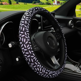 Steering Wheel Cover with Rice Grain Design, Elastic Fit, Universal Size