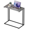 CAMOAT C-Shaped Side Table, Modern End Table with Metal Frame,