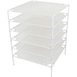 CASOLLY 6 Layer Sweater Drying Rack Mesh Foldable,Stackable,White