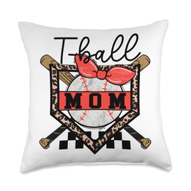 Tball Mom - Baseball Essentials Mama Game Day T-Ball Apparel Throw Pillow