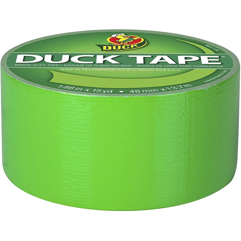 Duck 1265018 Color Duct Tape Neon Lime Green, 1.88 Inches
