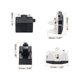 sourcing map Refrigerators PTC Starter Relay 3 Pin 4.7 Ohm Overload Protector 1/2HP for Fridges Beverage Freezers