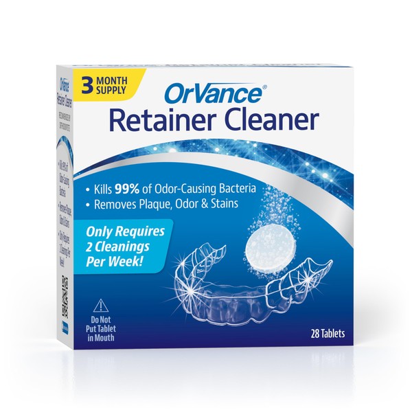OrVance Retainer Cleaner Tablets (3 Month Supply) | Only 2 Cleanings Per Week Required | Removes Odors, Stains, Plaque for Invisalign, Mouth/Night Guards, and Removable Dental Appliances