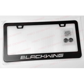 RED COBRA White BLACKWING Premium Black Metal License Plate Frame