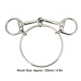 TOPINCN Broca de Filete de Acero Inoxidable de 125mm, Anillo de Caballo, Boca Articulada Hueca, Broca de Caballo Suelta, Brocas de Caballo de 5 Pulgadas, Anillo Suelto de Entrenamiento Al Aire Libre