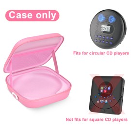 ANKHOH Portable CD Player Case with Belt, for Deluxe, for Sunoony, for MEGATEK, for Gueray, for ARAFUNA, for Klim, Travel Carrying Holder Storage for Walkman and Cable Accessories (Case Only) (Pink)