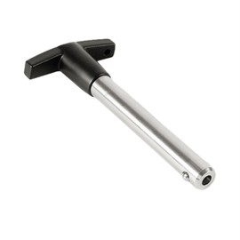 1Piece T-Shaped Stainless Steel Ball Head Locking pin, Safety pin Handle Stop pin, Bolt Steel Ball Quick Release pin with Lanyard Cable (12x80mm)