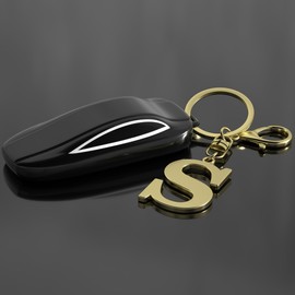 Stainless Steel Gold Letter A-Z Keychain for Women Men, Initial Letter Pendant with Key Ring, Charms for Key Backpack Bag (Gold-S)