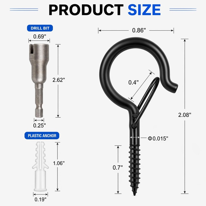 TviewSmart Q Hanger Screw Hooks for Hanging Outdoor String Lights