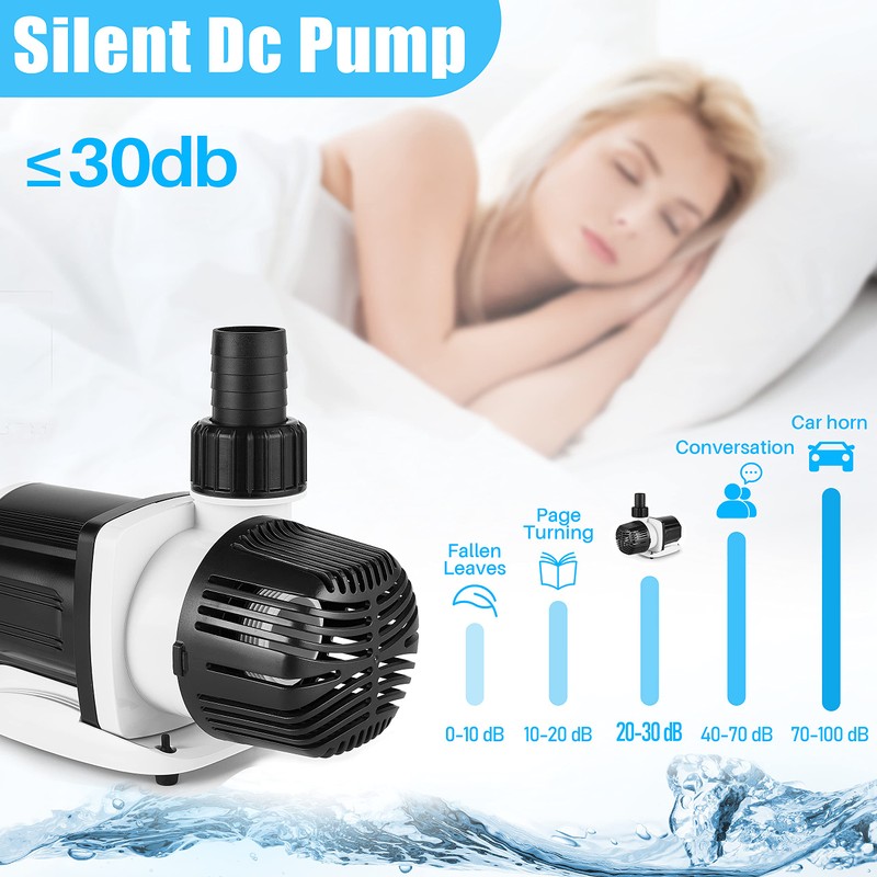 Orlushy dc-9000 Silent Swirl Controllable DC aquarium Pump 60W 2377GPH