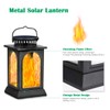 TomCare Solar Lights Flickering Flame Metal Solar Lantern Outdoor Hanging