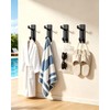 13LB Strong Stick-on Hooks for Coat & Towel, Black 4