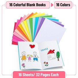 Mr. Pen- Colorful Blank Books, 4.25" x 5.5", 32 Pages, 16 Pack, Blank Notebooks for Kids, Mini Notebooks for Kids, Mini Journal for Students, Blank Journal for Kids, Unlined Notebook, Kids Journal