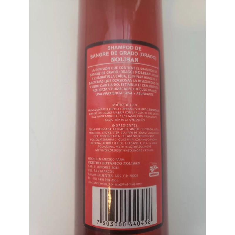 Shampoo Sangre de Grado (Drago) 630ml - 21.30oz Brillo, Sedosidad