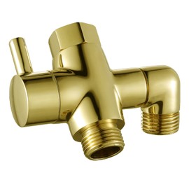 Brass Shower Diverter Valve for Handheld Shower Head and Fixed Spray Head G1/2 3 Way Universal Bathroom System Component Replacement Part, Polished Gold