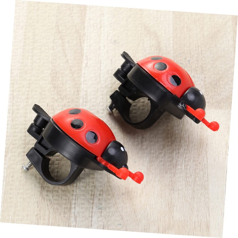 OHPHCALL 2pcs Bike Ladybug Bells Handlebar Ring Horn Bike Horn
