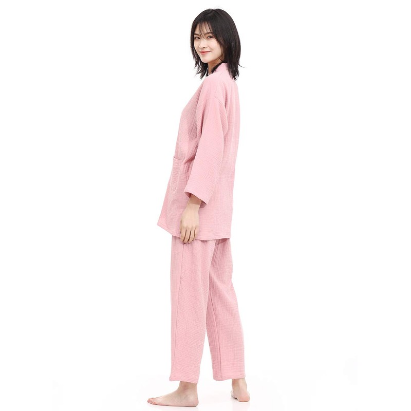 SISOFTLY Women's Yukata, Solid, Jinbei, Women's, Washable, Summer Kimono, Solid,