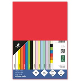 kangaro - Coloured Paper Red DIN A4 120 g/m² FSC Mix - Pack of 100 - Writing Paper Craft Paper DIY K-0043F075 29.7 x 21 x 1.5