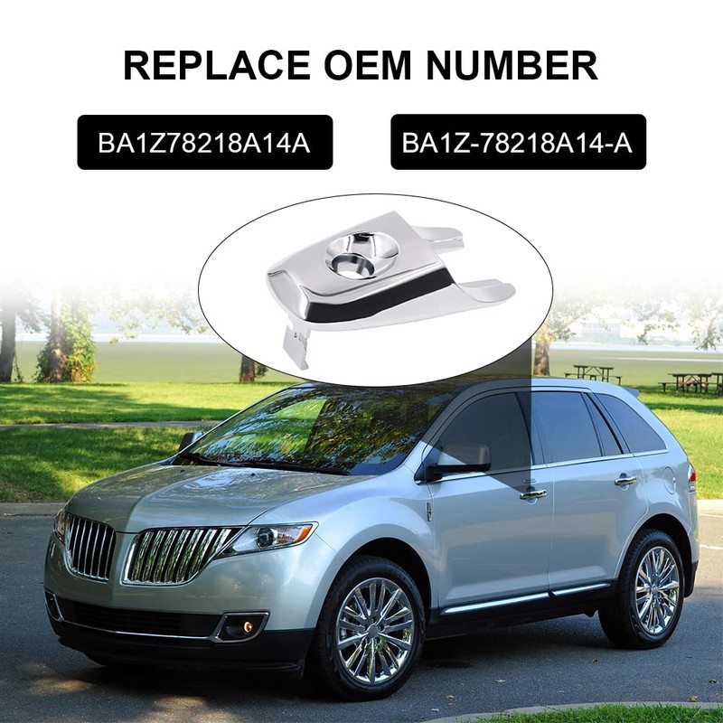 JDMON Front Driver Chrome Exterior Door Handle Lock Cylinder Cap