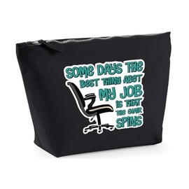 Hippowarehouse Some Days The Best Thing About My Job is That The Chair Spins Printed Make up Cosmetic wash Bag 18x19x9cm