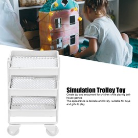 Miniature Handcart, Durable and Safe Mini Things That Actually Work Widely Applicable for Dolhouse Decoration(White)
