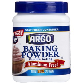 Argo Double Acting Aluminum Free Baking Powder 12oz Container (Pack of 6)