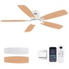 FUMLTP 52inch Flush Mount Ceiling Fans with Lights and Remote/APP