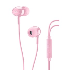 AQL Acoustic | Kabel Kopfhörer | Kabelgebundene Kopfhörer mit Mikrofon und integrierter Antworttaste für Smartphones – Stereo – 3,5-mm-Klinke – Pink