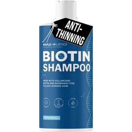 Maple Holistics Biotin Shampoo for Hair Growth B-Complex Formula for Hair Loss Removes DHT for Thicker Fuller Hair Anti Dandruff Formula with Zinc Tea Tree Oil Extract Jojoba Oil Argan Oil For Women and Men 8 oz