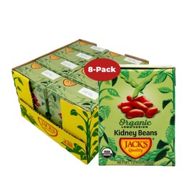 Jack's | Organic Kidney Beans 13.4 oz.| Packed with Protein and Fiber, Heart Healthy, Low Sodium & Non GMO | (8-PACK)