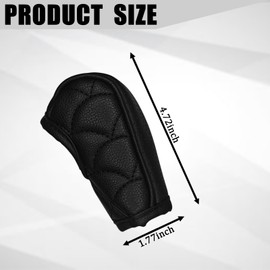 Hirificing PU Leather Car Gear Shift Knob Cover, Manual/Automatic, Waterproof and Breathable Protector (Black)