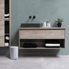 GAHEFY White Bathroom Accessories Set with Small Trash Can 3