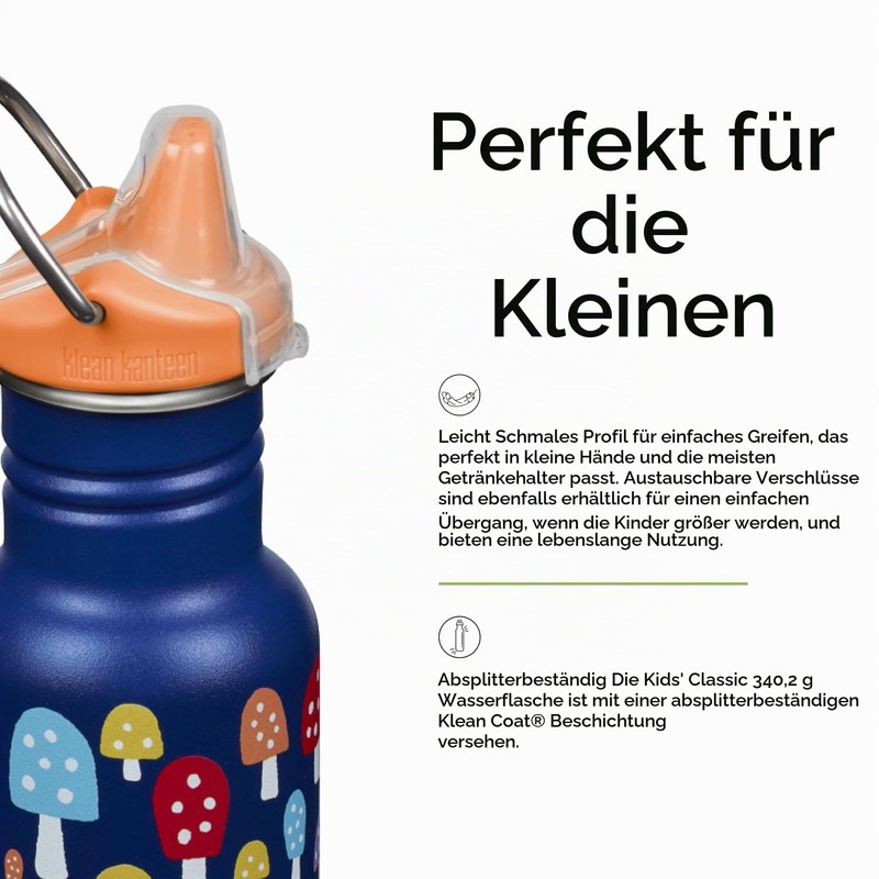 Klean Kanteen Classic Narrow Sippy Cap 1011204 Drinking Bottle with