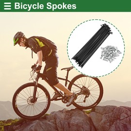 Motoforti Universal Bicycle Spokes Bike Wheel Spokes 14G 131mm Length Carbon Steel Black 1 Set