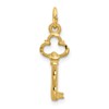 14K Solid Yellow Gold Key Necklace Chain Pendant Charm 24mm