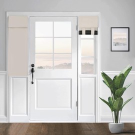 TDEOK Door Curtains,Soft Blackout French Door Curtains for Privacy,Easy Installed Tricia Door Panels,Front Door Sidelight Curtain Tie up Shade,1 Panel (12x40, Beige)