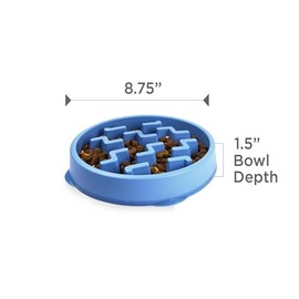 Outward Hound Fun Feeder Slo Bowl, Slow Feeder Dog Bowl, Medium, Blue