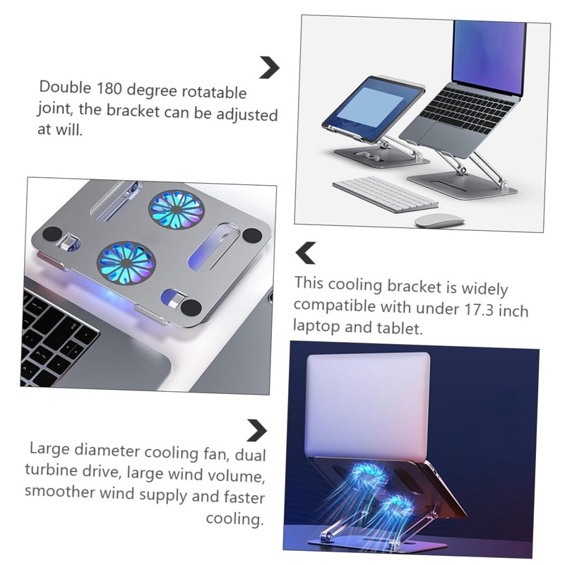 Mobestech 17.3 Inch Aluminum Alloy Dual Fan Cooling Pad Laptop