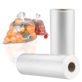 2 Rolls Plastic Produce Bags for Groceries,30x50cm(12x20in) Durable Clear Food Storage Bags for Bread,Fruits,Vegetables,Shopping Poly Packing Bags,700 Bags