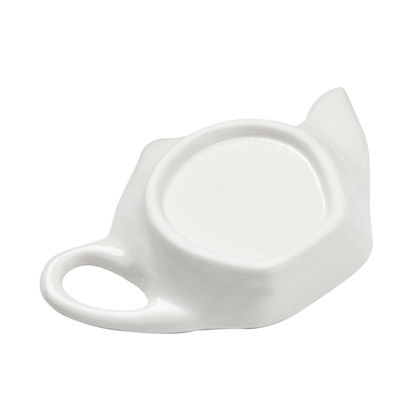Tea Bag Coaster Set of 6 White Ceramic Tea Bag