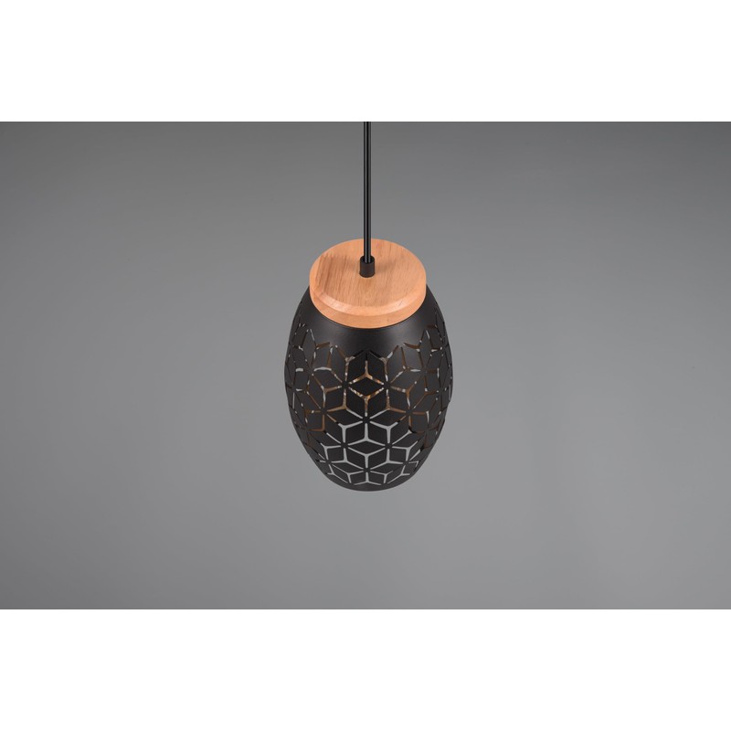 Reality Leuchten Bidar R31571080 Pendant Light Metal Black Matte /
